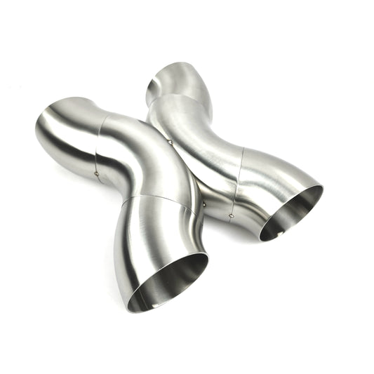 2.5" OD Compact Straight X-Pipe 304SS